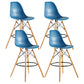 Modern Living Room Counter Stool Colorful Simple Stool with Wood Base Dark Blue Set of 4 Clearhalo 'Bar Furniture' 'Bar Stools' 'bar_stools' 'furniture_bar_stools' 'Kitchen & Dining Furniture' 'kitchen&dining_furn' 'kitchen' 'kitchen_furn' Furniture' 4183373