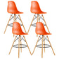 Modern Living Room Counter Stool Colorful Simple Stool with Wood Base Orange Set of 4 Clearhalo 'Bar Furniture' 'Bar Stools' 'bar_stools' 'furniture_bar_stools' 'Kitchen & Dining Furniture' 'kitchen&dining_furn' 'kitchen' 'kitchen_furn' Furniture' 4183374