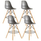 Modern Living Room Counter Stool Colorful Simple Stool with Wood Base Dark Gray Set of 4 Clearhalo 'Bar Furniture' 'Bar Stools' 'bar_stools' 'furniture_bar_stools' 'Kitchen & Dining Furniture' 'kitchen&dining_furn' 'kitchen' 'kitchen_furn' Furniture' 4183376