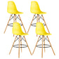 Modern Living Room Counter Stool Colorful Simple Stool with Wood Base Yellow Set of 4 Clearhalo 'Bar Furniture' 'Bar Stools' 'bar_stools' 'furniture_bar_stools' 'Kitchen & Dining Furniture' 'kitchen&dining_furn' 'kitchen' 'kitchen_furn' Furniture' 4183378