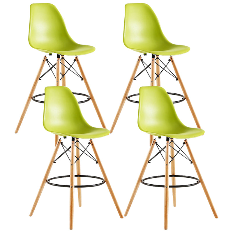 Modern Living Room Counter Stool Colorful Simple Stool with Wood Base Green Set of 4 Clearhalo 'Bar Furniture' 'Bar Stools' 'bar_stools' 'furniture_bar_stools' 'Kitchen & Dining Furniture' 'kitchen&dining_furn' 'kitchen' 'kitchen_furn' Furniture' 4183380