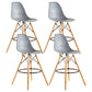 Modern Living Room Counter Stool Colorful Simple Stool with Wood Base Grey Set of 4 Clearhalo 'Bar Furniture' 'Bar Stools' 'bar_stools' 'furniture_bar_stools' 'Kitchen & Dining Furniture' 'kitchen&dining_furn' 'kitchen' 'kitchen_furn' Furniture' 4183382