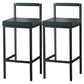 Industrial Green Upholstered Barstool Indoor Distressed Tall Stool with Square Seat Set of 2 Clearhalo 'Bar Furniture' 'Bar Stools' 'bar_stools' 'furniture_bar_stools' 'Kitchen & Dining Furniture' 'kitchen&dining_furn' 'kitchen' 'kitchen_furn' Furniture' 4183385