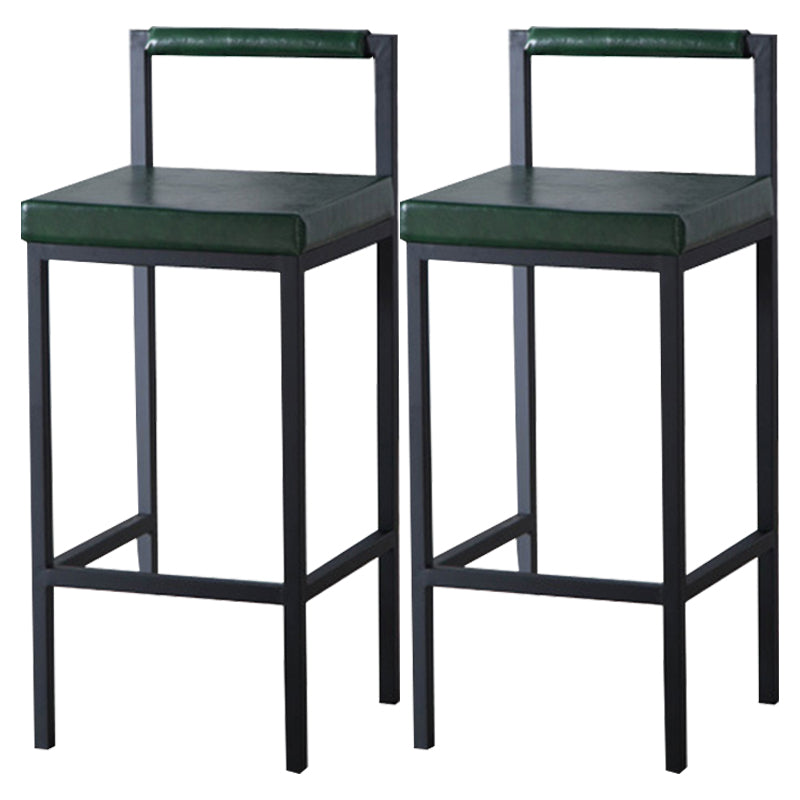 Industrial Green Upholstered Barstool Indoor Distressed Tall Stool with Square Seat Set of 2 Clearhalo 'Bar Furniture' 'Bar Stools' 'bar_stools' 'furniture_bar_stools' 'Kitchen & Dining Furniture' 'kitchen&dining_furn' 'kitchen' 'kitchen_furn' Furniture' 4183385