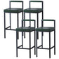 Industrial Green Upholstered Barstool Indoor Distressed Tall Stool with Square Seat Set of 4 Clearhalo 'Bar Furniture' 'Bar Stools' 'bar_stools' 'furniture_bar_stools' 'Kitchen & Dining Furniture' 'kitchen&dining_furn' 'kitchen' 'kitchen_furn' Furniture' 4183386