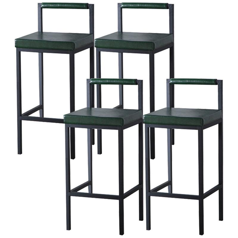 Industrial Green Upholstered Barstool Indoor Distressed Tall Stool with Square Seat Set of 4 Clearhalo 'Bar Furniture' 'Bar Stools' 'bar_stools' 'furniture_bar_stools' 'Kitchen & Dining Furniture' 'kitchen&dining_furn' 'kitchen' 'kitchen_furn' Furniture' 4183386