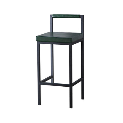 Industrial Green Upholstered Barstool Indoor Distressed Tall Stool with Square Seat 1 Piece Clearhalo 'Bar Furniture' 'Bar Stools' 'bar_stools' 'furniture_bar_stools' 'Kitchen & Dining Furniture' 'kitchen&dining_furn' 'kitchen' 'kitchen_furn' Furniture' 4183390