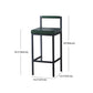 Industrial Green Upholstered Barstool Indoor Distressed Tall Stool with Square Seat Clearhalo 'Bar Furniture' 'Bar Stools' 'bar_stools' 'furniture_bar_stools' 'Kitchen & Dining Furniture' 'kitchen&dining_furn' 'kitchen' 'kitchen_furn' Furniture' 4183392