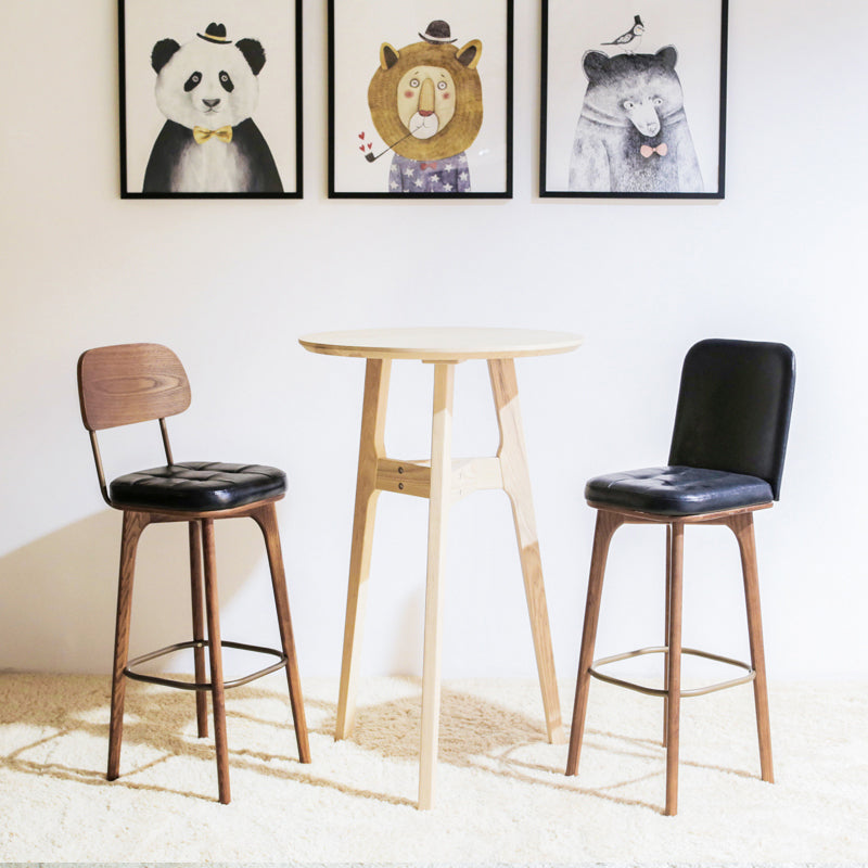 Industrial Style Counter Stools Wood Upholstered Bar Stools Bristol with Square Seat Clearhalo 'Bar Furniture' 'Bar Stools' 'bar_stools' 'furniture_bar_stools' 'Kitchen & Dining Furniture' 'kitchen&dining_furn' 'kitchen' 'kitchen_furn' Furniture' 4183468