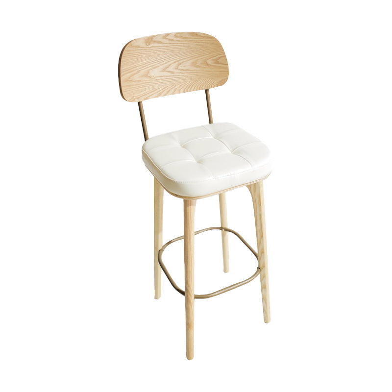 Industrial Style Counter Stools Wood Upholstered Bar Stools Bristol with Square Seat Natural 1 Piece Clearhalo 'Bar Furniture' 'Bar Stools' 'bar_stools' 'furniture_bar_stools' 'Kitchen & Dining Furniture' 'kitchen&dining_furn' 'kitchen' 'kitchen_furn' Furniture' 4183469