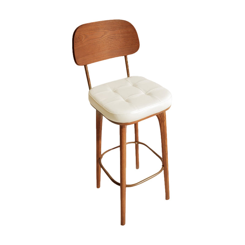Industrial Style Counter Stools Wood Upholstered Bar Stools Bristol with Square Seat White 1 Piece Clearhalo 'Bar Furniture' 'Bar Stools' 'bar_stools' 'furniture_bar_stools' 'Kitchen & Dining Furniture' 'kitchen&dining_furn' 'kitchen' 'kitchen_furn' Furniture' 4183470