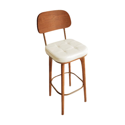 Industrial Style Counter Stools Wood Upholstered Bar Stools Bristol with Square Seat White 1 Piece Clearhalo 'Bar Furniture' 'Bar Stools' 'bar_stools' 'furniture_bar_stools' 'Kitchen & Dining Furniture' 'kitchen&dining_furn' 'kitchen' 'kitchen_furn' Furniture' 4183470