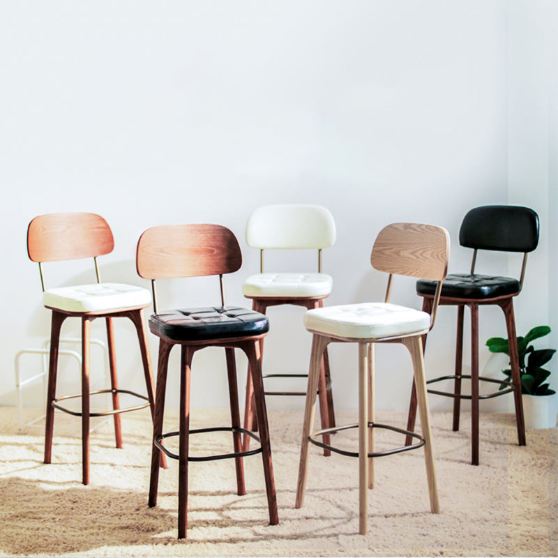 Industrial Style Counter Stools Wood Upholstered Bar Stools Bristol with Square Seat Clearhalo 'Bar Furniture' 'Bar Stools' 'bar_stools' 'furniture_bar_stools' 'Kitchen & Dining Furniture' 'kitchen&dining_furn' 'kitchen' 'kitchen_furn' Furniture' 4183471