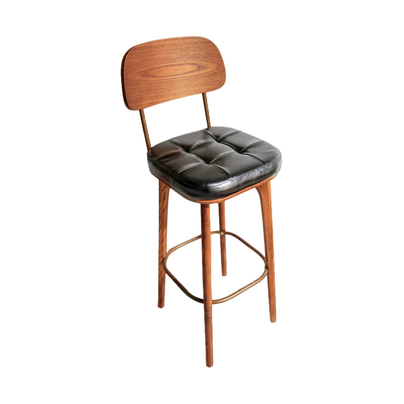 Industrial Style Counter Stools Wood Upholstered Bar Stools Bristol with Square Seat Black 1 Piece Clearhalo 'Bar Furniture' 'Bar Stools' 'bar_stools' 'furniture_bar_stools' 'Kitchen & Dining Furniture' 'kitchen&dining_furn' 'kitchen' 'kitchen_furn' Furniture' 4183472