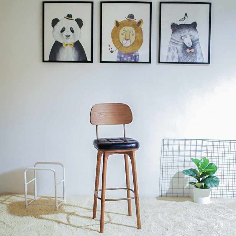 Industrial Style Counter Stools Wood Upholstered Bar Stools Bristol with Square Seat Clearhalo 'Bar Furniture' 'Bar Stools' 'bar_stools' 'furniture_bar_stools' 'Kitchen & Dining Furniture' 'kitchen&dining_furn' 'kitchen' 'kitchen_furn' Furniture' 4183473