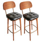Industrial Style Counter Stools Wood Upholstered Bar Stools Bristol with Square Seat Black Set of 2 Clearhalo 'Bar Furniture' 'Bar Stools' 'bar_stools' 'furniture_bar_stools' 'Kitchen & Dining Furniture' 'kitchen&dining_furn' 'kitchen' 'kitchen_furn' Furniture' 4183474
