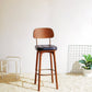 Industrial Style Counter Stools Wood Upholstered Bar Stools Bristol with Square Seat Clearhalo 'Bar Furniture' 'Bar Stools' 'bar_stools' 'furniture_bar_stools' 'Kitchen & Dining Furniture' 'kitchen&dining_furn' 'kitchen' 'kitchen_furn' Furniture' 4183475