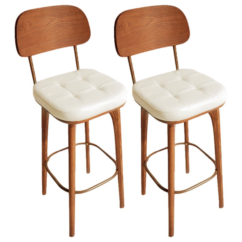 Industrial Style Counter Stools Wood Upholstered Bar Stools Bristol with Square Seat White Set of 2 Clearhalo 'Bar Furniture' 'Bar Stools' 'bar_stools' 'furniture_bar_stools' 'Kitchen & Dining Furniture' 'kitchen&dining_furn' 'kitchen' 'kitchen_furn' Furniture' 4183477