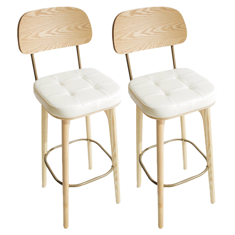 Industrial Style Counter Stools Wood Upholstered Bar Stools Bristol with Square Seat Natural Set of 2 Clearhalo 'Bar Furniture' 'Bar Stools' 'bar_stools' 'furniture_bar_stools' 'Kitchen & Dining Furniture' 'kitchen&dining_furn' 'kitchen' 'kitchen_furn' Furniture' 4183478