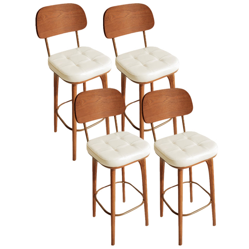 Industrial Style Counter Stools Wood Upholstered Bar Stools Bristol with Square Seat White Set of 4 Clearhalo 'Bar Furniture' 'Bar Stools' 'bar_stools' 'furniture_bar_stools' 'Kitchen & Dining Furniture' 'kitchen&dining_furn' 'kitchen' 'kitchen_furn' Furniture' 4183483