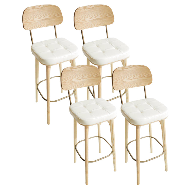 Industrial Style Counter Stools Wood Upholstered Bar Stools Bristol with Square Seat Natural Set of 4 Clearhalo 'Bar Furniture' 'Bar Stools' 'bar_stools' 'furniture_bar_stools' 'Kitchen & Dining Furniture' 'kitchen&dining_furn' 'kitchen' 'kitchen_furn' Furniture' 4183484