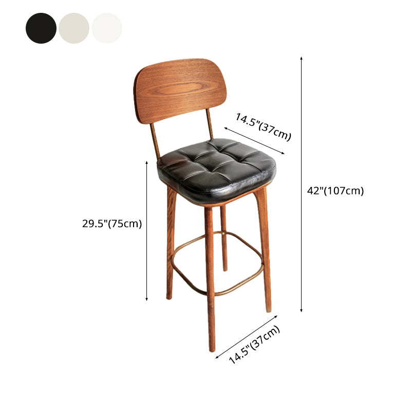Industrial Style Counter Stools Wood Upholstered Bar Stools Bristol with Square Seat Clearhalo 'Bar Furniture' 'Bar Stools' 'bar_stools' 'furniture_bar_stools' 'Kitchen & Dining Furniture' 'kitchen&dining_furn' 'kitchen' 'kitchen_furn' Furniture' 4183487
