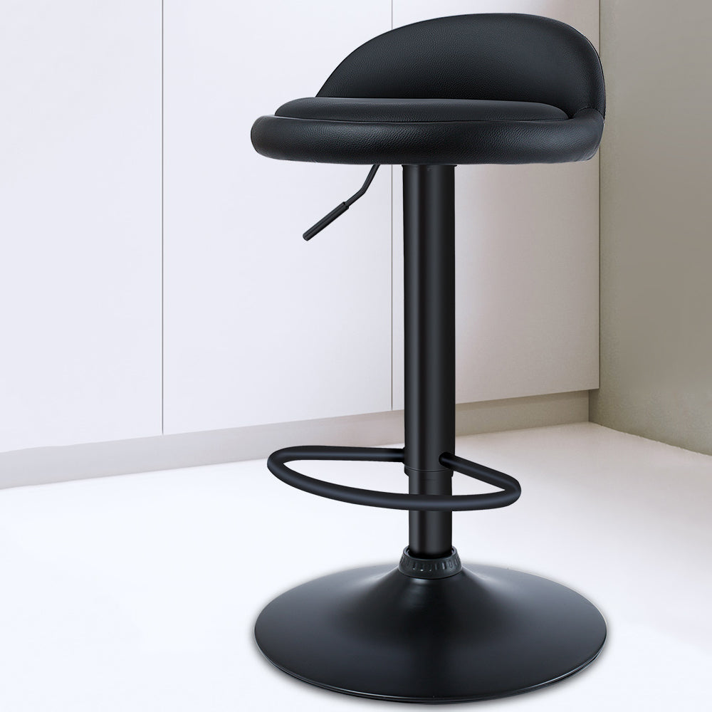 Black Modern Metal Bar Stool Adjustable Footrest Low Back Indoor Stool Clearhalo 'Bar Furniture' 'Bar Stools' 'bar_stools' 'furniture_bar_stools' 'Kitchen & Dining Furniture' 'kitchen&dining_furn' 'kitchen' 'kitchen_furn' Furniture' 4183528