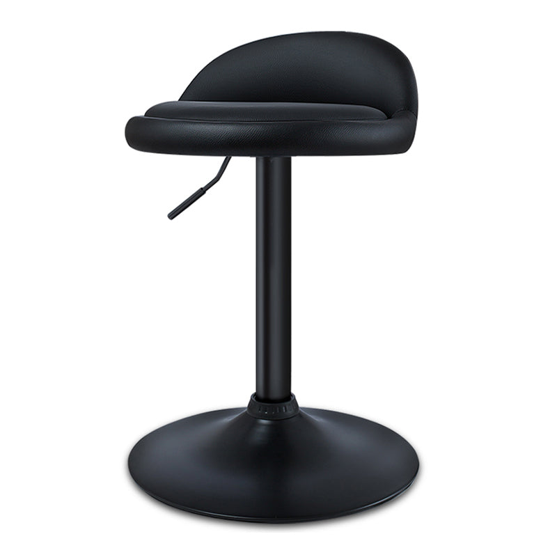 Black Modern Metal Bar Stool Adjustable Footrest Low Back Indoor Stool Without Footrest Clearhalo 'Bar Furniture' 'Bar Stools' 'bar_stools' 'furniture_bar_stools' 'Kitchen & Dining Furniture' 'kitchen&dining_furn' 'kitchen' 'kitchen_furn' Furniture' 4183529