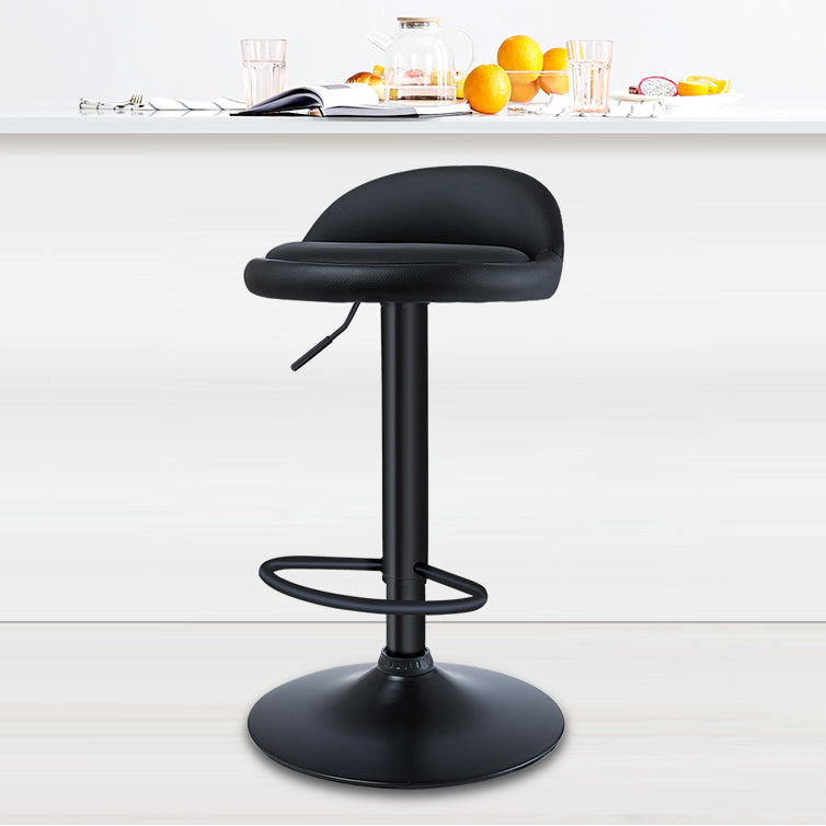 Black Modern Metal Bar Stool Adjustable Footrest Low Back Indoor Stool Clearhalo 'Bar Furniture' 'Bar Stools' 'bar_stools' 'furniture_bar_stools' 'Kitchen & Dining Furniture' 'kitchen&dining_furn' 'kitchen' 'kitchen_furn' Furniture' 4183531