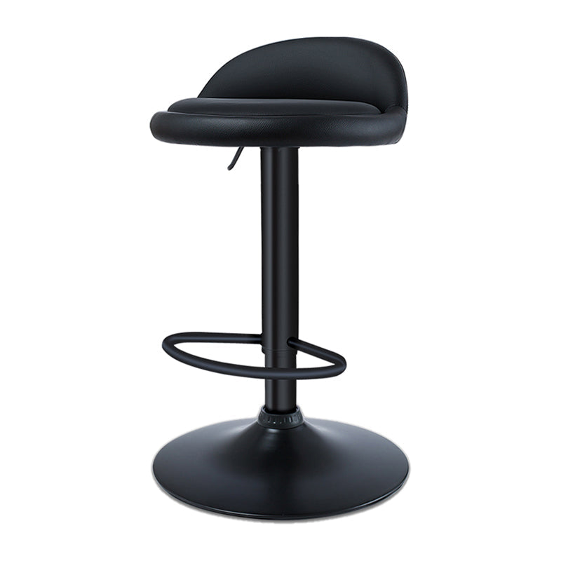 Black Modern Metal Bar Stool Adjustable Footrest Low Back Indoor Stool Clearhalo 'Bar Furniture' 'Bar Stools' 'bar_stools' 'furniture_bar_stools' 'Kitchen & Dining Furniture' 'kitchen&dining_furn' 'kitchen' 'kitchen_furn' Furniture' 4183533