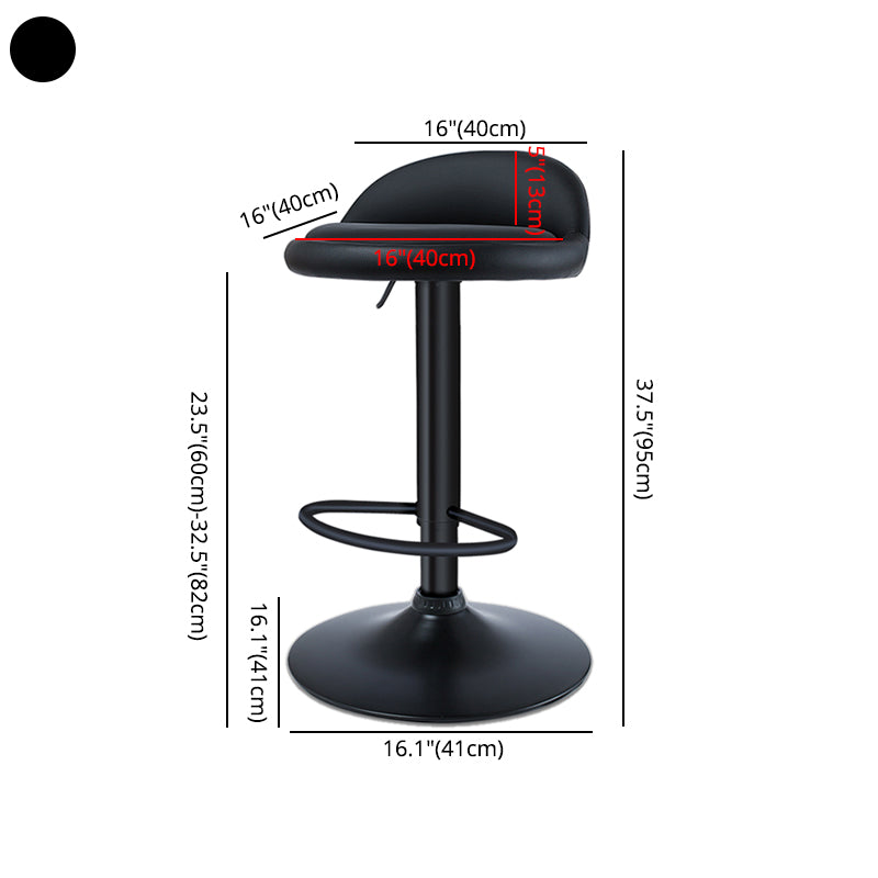 Black Modern Metal Bar Stool Adjustable Footrest Low Back Indoor Stool Clearhalo 'Bar Furniture' 'Bar Stools' 'bar_stools' 'furniture_bar_stools' 'Kitchen & Dining Furniture' 'kitchen&dining_furn' 'kitchen' 'kitchen_furn' Furniture' 4183540