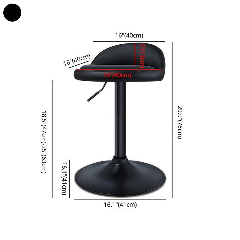 Black Modern Metal Bar Stool Adjustable Footrest Low Back Indoor Stool Clearhalo 'Bar Furniture' 'Bar Stools' 'bar_stools' 'furniture_bar_stools' 'Kitchen & Dining Furniture' 'kitchen&dining_furn' 'kitchen' 'kitchen_furn' Furniture' 4183541