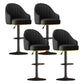 Adjustable Height Counter & Bar Stool Indoor Leather Bucket Footrest Stool Black Set of 4 Clearhalo 'Bar Furniture' 'Bar Stools' 'bar_stools' 'furniture_bar_stools' 'Kitchen & Dining Furniture' 'kitchen&dining_furn' 'kitchen' 'kitchen_furn' Furniture' 4183548