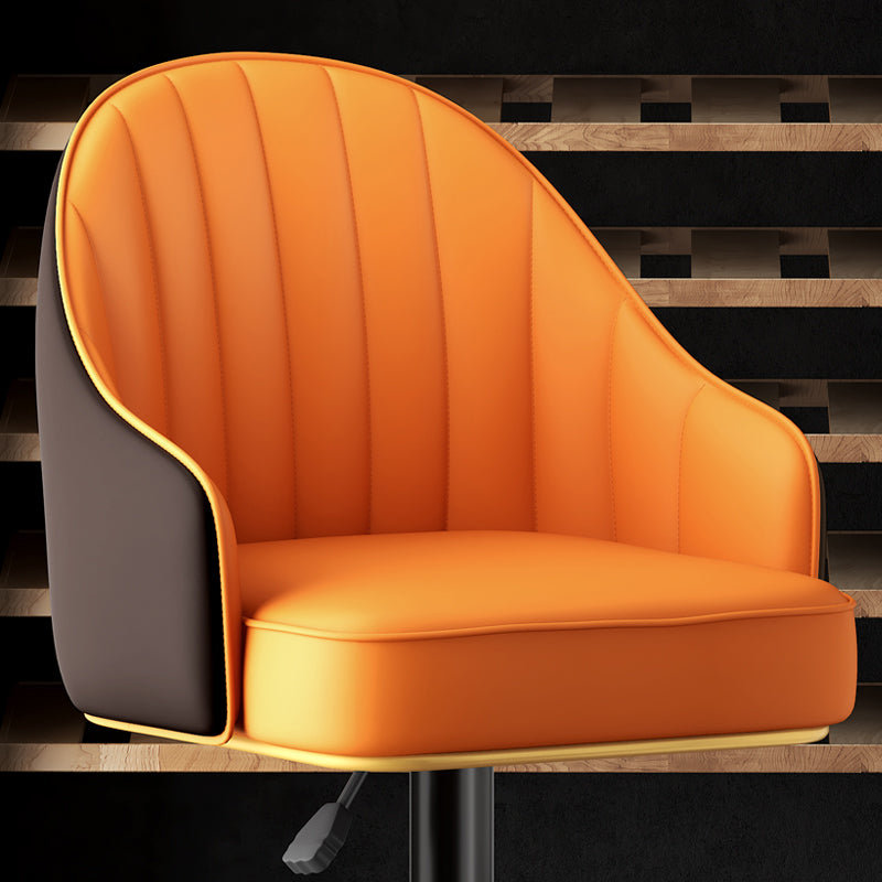 Adjustable Height Counter & Bar Stool Indoor Leather Bucket Footrest Stool Clearhalo 'Bar Furniture' 'Bar Stools' 'bar_stools' 'furniture_bar_stools' 'Kitchen & Dining Furniture' 'kitchen&dining_furn' 'kitchen' 'kitchen_furn' Furniture' 4183549