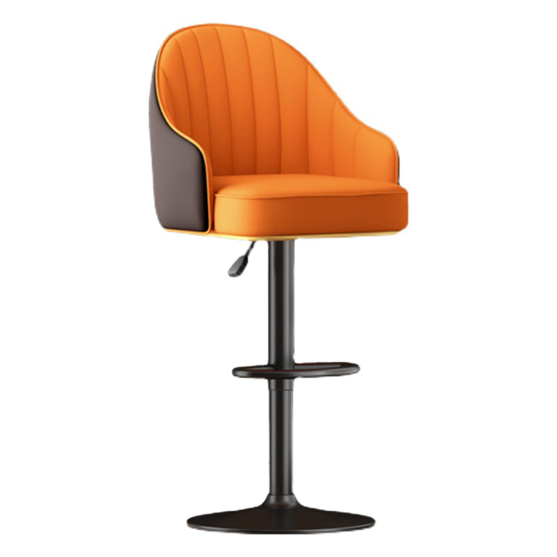 Adjustable Height Counter & Bar Stool Indoor Leather Bucket Footrest Stool Clearhalo 'Bar Furniture' 'Bar Stools' 'bar_stools' 'furniture_bar_stools' 'Kitchen & Dining Furniture' 'kitchen&dining_furn' 'kitchen' 'kitchen_furn' Furniture' 4183551