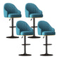 Adjustable Height Counter & Bar Stool Indoor Leather Bucket Footrest Stool Blue Set of 4 Clearhalo 'Bar Furniture' 'Bar Stools' 'bar_stools' 'furniture_bar_stools' 'Kitchen & Dining Furniture' 'kitchen&dining_furn' 'kitchen' 'kitchen_furn' Furniture' 4183560
