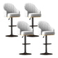 Adjustable Height Counter & Bar Stool Indoor Leather Bucket Footrest Stool Light Gray Set of 4 Clearhalo 'Bar Furniture' 'Bar Stools' 'bar_stools' 'furniture_bar_stools' 'Kitchen & Dining Furniture' 'kitchen&dining_furn' 'kitchen' 'kitchen_furn' Furniture' 4183564