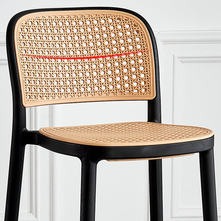 Square Plastic Modern Bar Stool Footrest Low Back Counter Stool for Coffee Shop Clearhalo 'Bar Furniture' 'Bar Stools' 'bar_stools' 'furniture_bar_stools' 'Kitchen & Dining Furniture' 'kitchen&dining_furn' 'kitchen' 'kitchen_furn' Furniture' 4183582