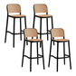 Square Plastic Modern Bar Stool Footrest Low Back Counter Stool for Coffee Shop Black Set of 4 Counter Stool(26"H) Clearhalo 'Bar Furniture' 'Bar Stools' 'bar_stools' 'furniture_bar_stools' 'Kitchen & Dining Furniture' 'kitchen&dining_furn' 'kitchen' 'kitchen_furn' Furniture' 4183584