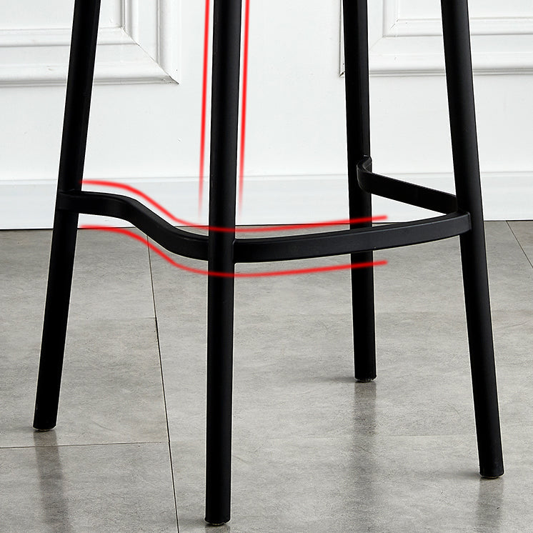 Square Plastic Modern Bar Stool Footrest Low Back Counter Stool for Coffee Shop Clearhalo 'Bar Furniture' 'Bar Stools' 'bar_stools' 'furniture_bar_stools' 'Kitchen & Dining Furniture' 'kitchen&dining_furn' 'kitchen' 'kitchen_furn' Furniture' 4183585