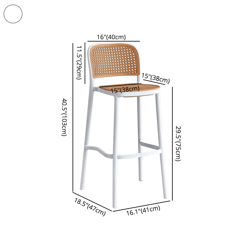 Square Plastic Modern Bar Stool Footrest Low Back Counter Stool for Coffee Shop Clearhalo 'Bar Furniture' 'Bar Stools' 'bar_stools' 'furniture_bar_stools' 'Kitchen & Dining Furniture' 'kitchen&dining_furn' 'kitchen' 'kitchen_furn' Furniture' 4183591
