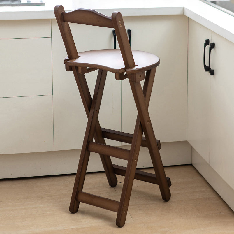 Modern Folding Armless Counter Stool Wood Living Room Bar Stool with Footrest Clearhalo 'Bar Furniture' 'Bar Stools' 'bar_stools' 'furniture_bar_stools' 'Kitchen & Dining Furniture' 'kitchen&dining_furn' 'kitchen' 'kitchen_furn' Furniture' 4183592