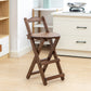 Modern Folding Armless Counter Stool Wood Living Room Bar Stool with Footrest Brown Short Stool(18"H) Clearhalo 'Bar Furniture' 'Bar Stools' 'bar_stools' 'furniture_bar_stools' 'Kitchen & Dining Furniture' 'kitchen&dining_furn' 'kitchen' 'kitchen_furn' Furniture' 4183596