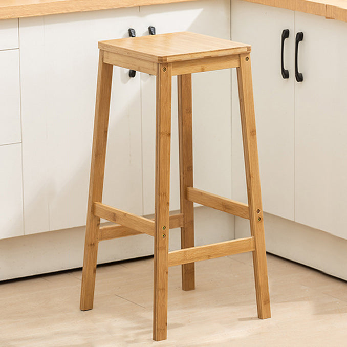 Modern Folding Armless Counter Stool Wood Living Room Bar Stool with Footrest Natural Bar Stool (28" H) Clearhalo 'Bar Furniture' 'Bar Stools' 'bar_stools' 'furniture_bar_stools' 'Kitchen & Dining Furniture' 'kitchen&dining_furn' 'kitchen' 'kitchen_furn' Furniture' 4183598