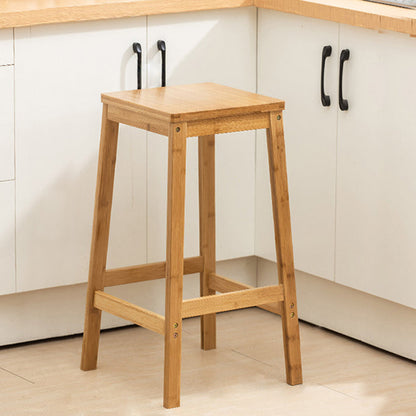 Modern Folding Armless Counter Stool Wood Living Room Bar Stool with Footrest Natural Counter Stool (23.5"H) Clearhalo 'Bar Furniture' 'Bar Stools' 'bar_stools' 'furniture_bar_stools' 'Kitchen & Dining Furniture' 'kitchen&dining_furn' 'kitchen' 'kitchen_furn' Furniture' 4183609