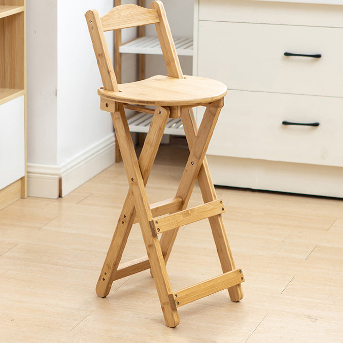 Modern Folding Armless Counter Stool Wood Living Room Bar Stool with Footrest Natural Bar Stool(30"H) Clearhalo 'Bar Furniture' 'Bar Stools' 'bar_stools' 'furniture_bar_stools' 'Kitchen & Dining Furniture' 'kitchen&dining_furn' 'kitchen' 'kitchen_furn' Furniture' 4183611