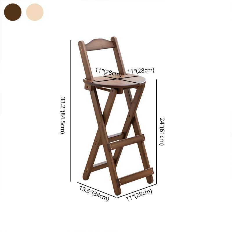 Modern Folding Armless Counter Stool Wood Living Room Bar Stool with Footrest Clearhalo 'Bar Furniture' 'Bar Stools' 'bar_stools' 'furniture_bar_stools' 'Kitchen & Dining Furniture' 'kitchen&dining_furn' 'kitchen' 'kitchen_furn' Furniture' 4183616