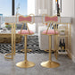 Adjustable Glam Bar Stool Footrest Low Back Upholstered Indoor Counter Stool Clearhalo 'Bar Furniture' 'Bar Stools' 'bar_stools' 'furniture_bar_stools' 'Kitchen & Dining Furniture' 'kitchen&dining_furn' 'kitchen' 'kitchen_furn' Furniture' 4183618