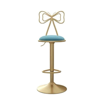 Adjustable Glam Bar Stool Footrest Low Back Upholstered Indoor Counter Stool Sky Blue 1 Piece Non-Upholstered Clearhalo 'Bar Furniture' 'Bar Stools' 'bar_stools' 'furniture_bar_stools' 'Kitchen & Dining Furniture' 'kitchen&dining_furn' 'kitchen' 'kitchen_furn' Furniture' 4183624