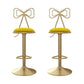 Adjustable Glam Bar Stool Footrest Low Back Upholstered Indoor Counter Stool Yellow Set of 2 Non-Upholstered Clearhalo 'Bar Furniture' 'Bar Stools' 'bar_stools' 'furniture_bar_stools' 'Kitchen & Dining Furniture' 'kitchen&dining_furn' 'kitchen' 'kitchen_furn' Furniture' 4183641